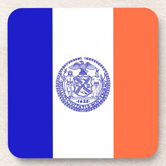 Hard plastiek onderzetter met vlag van New York Ci (Voorkant)