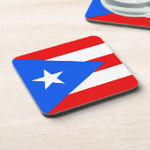 Hard plastiek onderzetter met vlag van Puerto Rico (Linkerzijde)