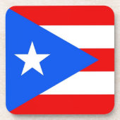 Hard plastiek onderzetter met vlag van Puerto Rico (Voorkant)