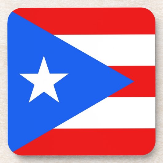 Hard plastiek onderzetter met vlag van Puerto Rico (Voorkant)