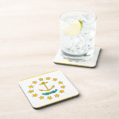 Hard plastiek onderzetter met vlag van Rhode Islan (Rechterzijde)