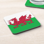 Hard plastiek onderzetter met vlag van Wales, UK (Linkerzijde)