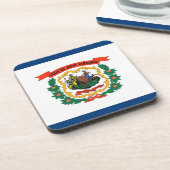 Hard plastiek onderzetter met vlag van West Virgin (Linkerzijde)