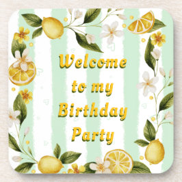 Hard plastiek onderzetter Zomerverjaardagsfeestje