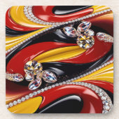 Hard plastisch onderzetter met Belgische kleuren (Voorkant)