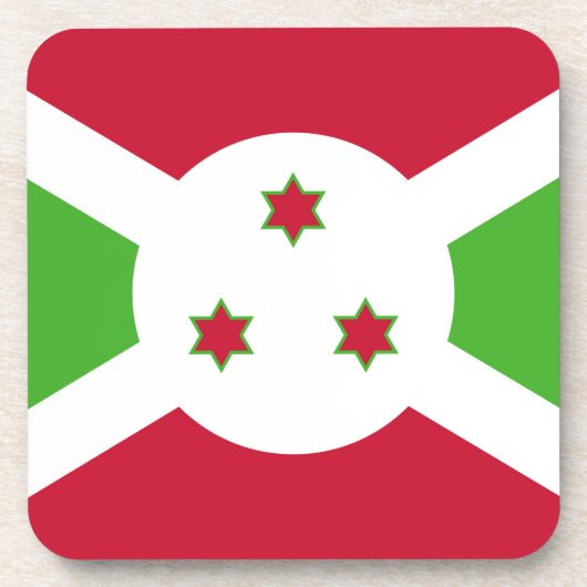 Hard plastisch onderzetter met Burundese vlag (Voorkant)