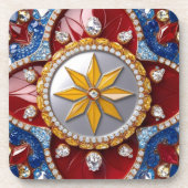 Hard plastisch onderzetter met Colombiaanse kleure (Voorkant)