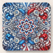 Hard plastisch onderzetter met Franse kleuren (Voorkant)