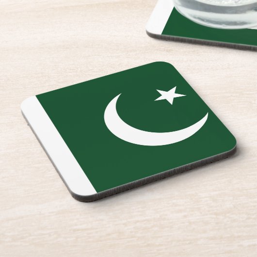 Hard plastisch onderzetter met Pakistaanse vlag (Linkerzijde)