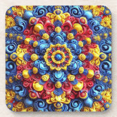 Hard plastisch onderzetter met Roemeense kleuren (Voorkant)