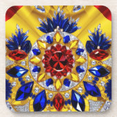 Hard plastisch onderzetter met Roemeense kleuren (Voorkant)