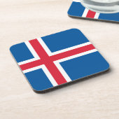 Hard plastisch onderzetter met vlag van IJsland (Linkerzijde)
