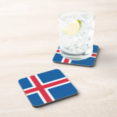 Hard plastisch onderzetter met vlag van IJsland (Rechterzijde)