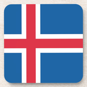 Hard plastisch onderzetter met vlag van IJsland