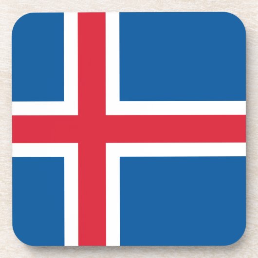 Hard plastisch onderzetter met vlag van IJsland (Voorkant)