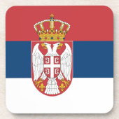 Hard plastisch onderzetter met vlag van Servië (Voorkant)