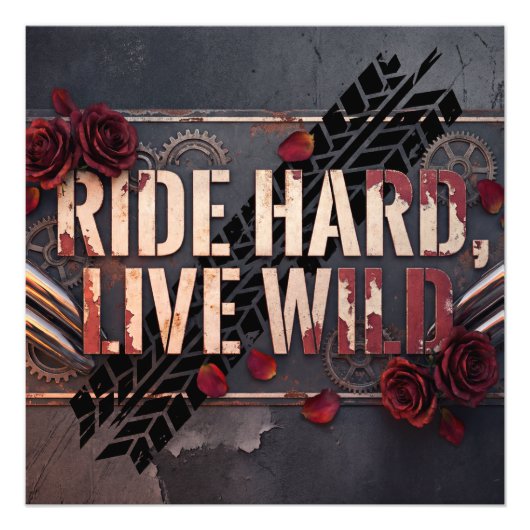 hard rijden, wild leven foto afdruk (Voorkant)
