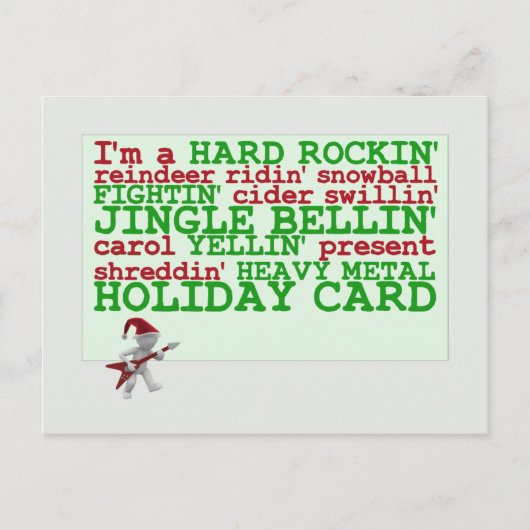 Hard Rock Feestdagen leuk vakantie briefkaart (Voorkant)