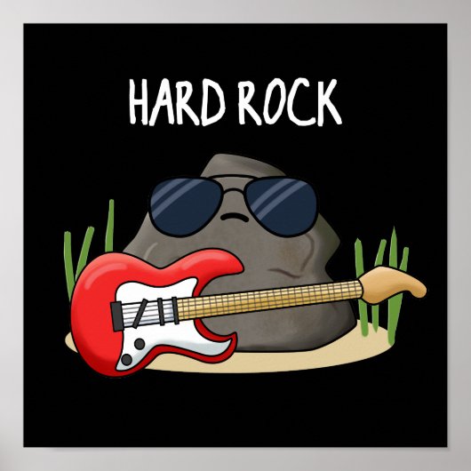 Hard Rock Funny Geology Music Pun Dark BG Poster (Voorkant)