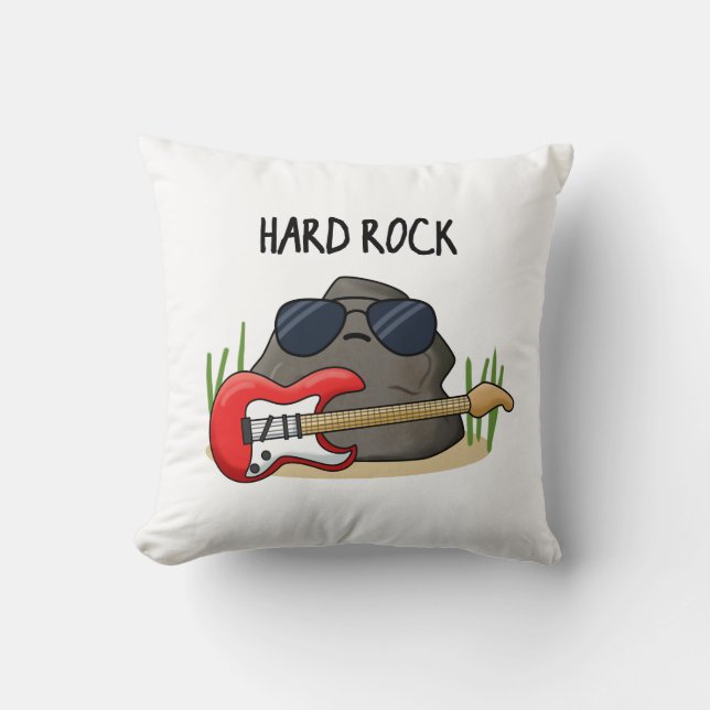 Hard Rock Funny Geology Music Pun Kussen (Voorkant)