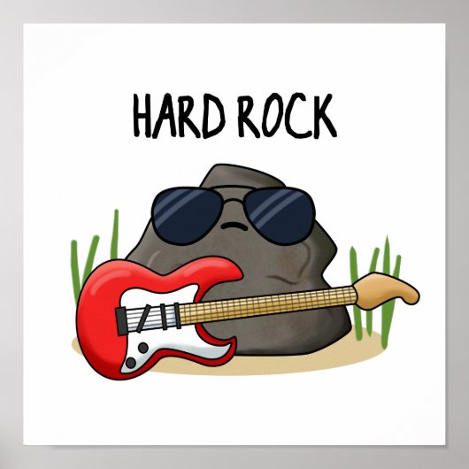 Hard Rock Funny Geology Music Pun Poster (Voorkant)