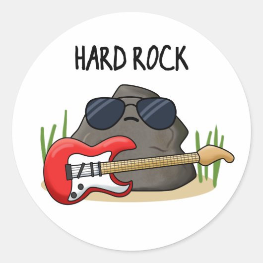 Hard Rock Funny Geology Music Pun Ronde Sticker (Voorkant)
