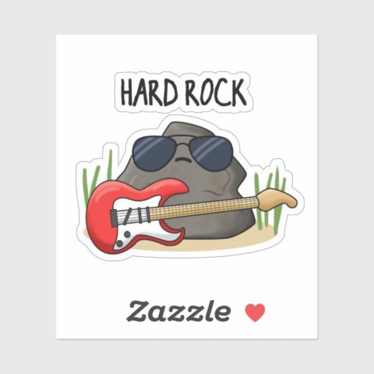 Hard Rock Funny Geology Music Pun Sticker (Vel)