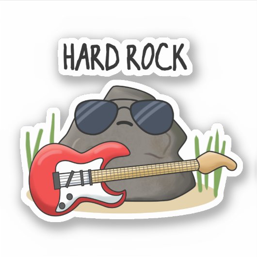 Hard Rock Funny Geology Music Pun Sticker (Voorkant)