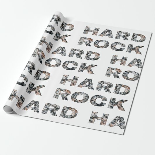 Hard Rock Granite-tekst Cadeaupapier (Uitgerold)