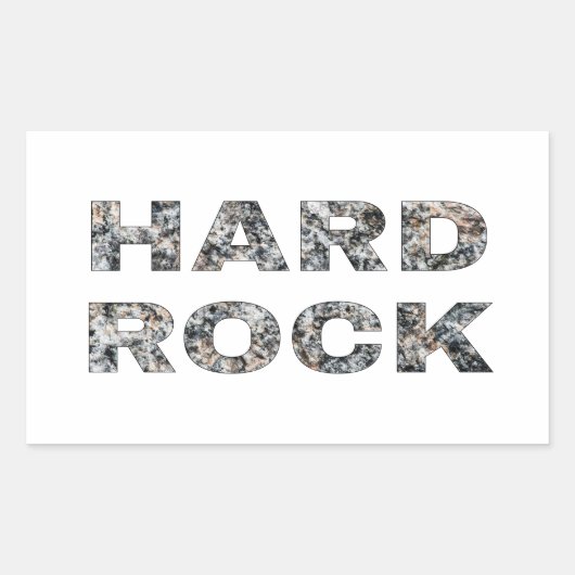 Hard Rock Granite-tekst Rechthoekige Sticker (Voorkant)