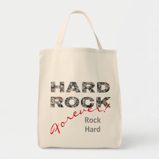 Hard Rock Granite-tekst Tote Bag (Voorkant)