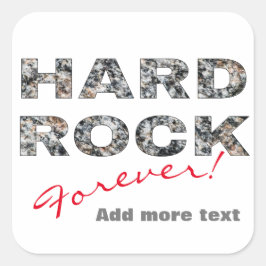 Hard Rock Granite-tekst Vierkante Sticker