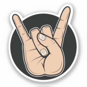 Hard Rock Heaval Devil Horns Hand Sign Sticker