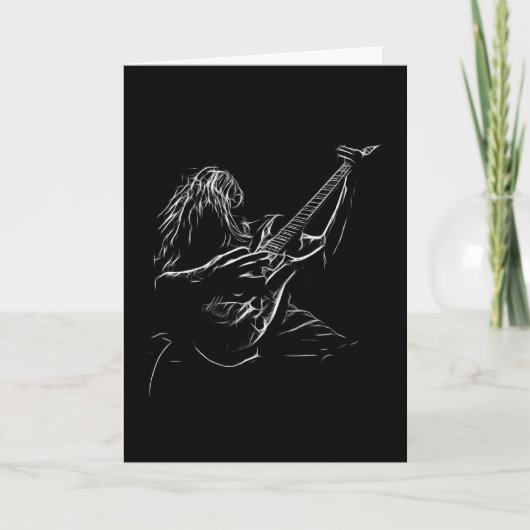 Hard Rock Heavy Metal Art Guitarist Birthday Card Kaart (Voorkant)