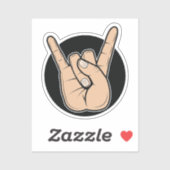 Hard Rock Heavy Metal Devil Horns Handteken Sticker (Vel)
