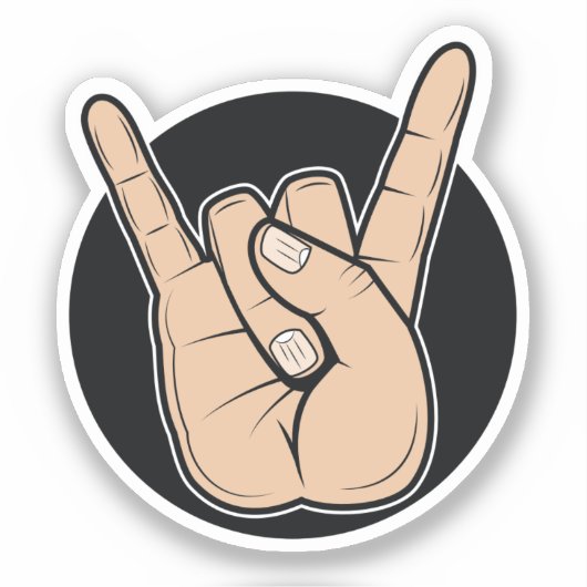 Hard Rock Heavy Metal Devil Horns Handteken Sticker (Voorkant)
