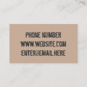 Hard Rock/Metal Musician Visitekaartje (Achterkant)