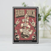 Hard Rock Music Festival Invitation Flat Card Bedankkaart (Staand voorkant)