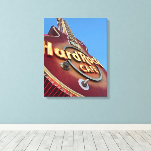 Hard Rock Neon Bord Las Vegas Canvas Afdruk (Insitu (Houten vloer))