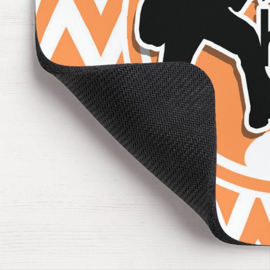 Hard Rock; Sinaasappel en witte Chevron Muismat (Hoek)