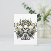 Hard Rock Skull en Guitars Briefkaart (Staand voorkant)