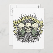 Hard Rock Skull en Guitars Briefkaart (Voorkant / Achterkant)