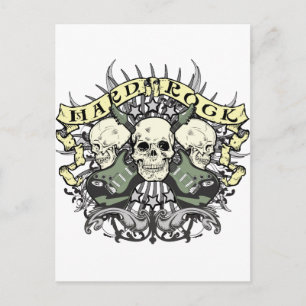 Hard Rock Skull en Guitars Briefkaart