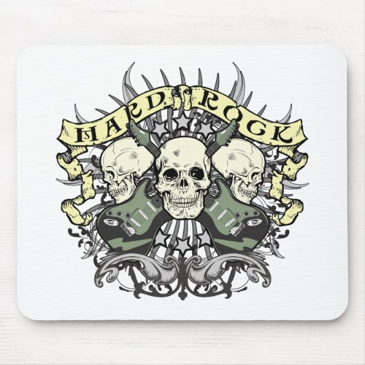 Hard Rock Skull en Guitars Muismat (Voorkant)
