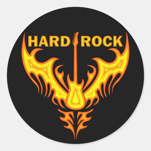 HARD ROCK WINGS RONDE STICKER (Voorkant)