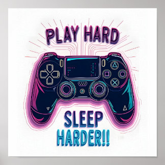 Hard slapen harder spelen poster