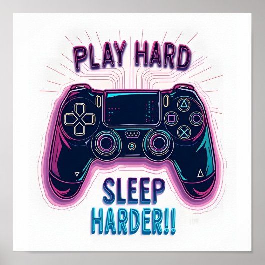 Hard slapen harder spelen poster (Voorkant)