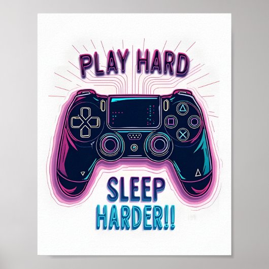 Hard slapen harder spelen poster (Voorkant)