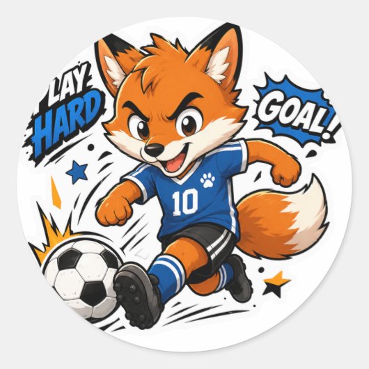 HARD SPELEN DOELPUNT VOS VOETBAL STICKER (Voorkant)