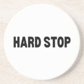 Hard Stop | Premium Zandsteen Onderzetter (Voorkant)